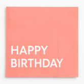 Bright Pastel "Happy Birthday" Coral Lunch Napkins, 16-Pack
